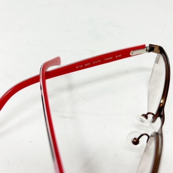 TED BAKER Eyeglass Frames D718 BRN Pink Floral Red Brown 140MM B:35 FOR FRAMES - Picture 4 of 13